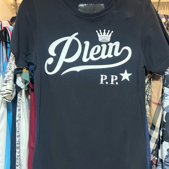 Philipp Plein “My Way” Black T-Shirt with White Plein Logo Patch - S